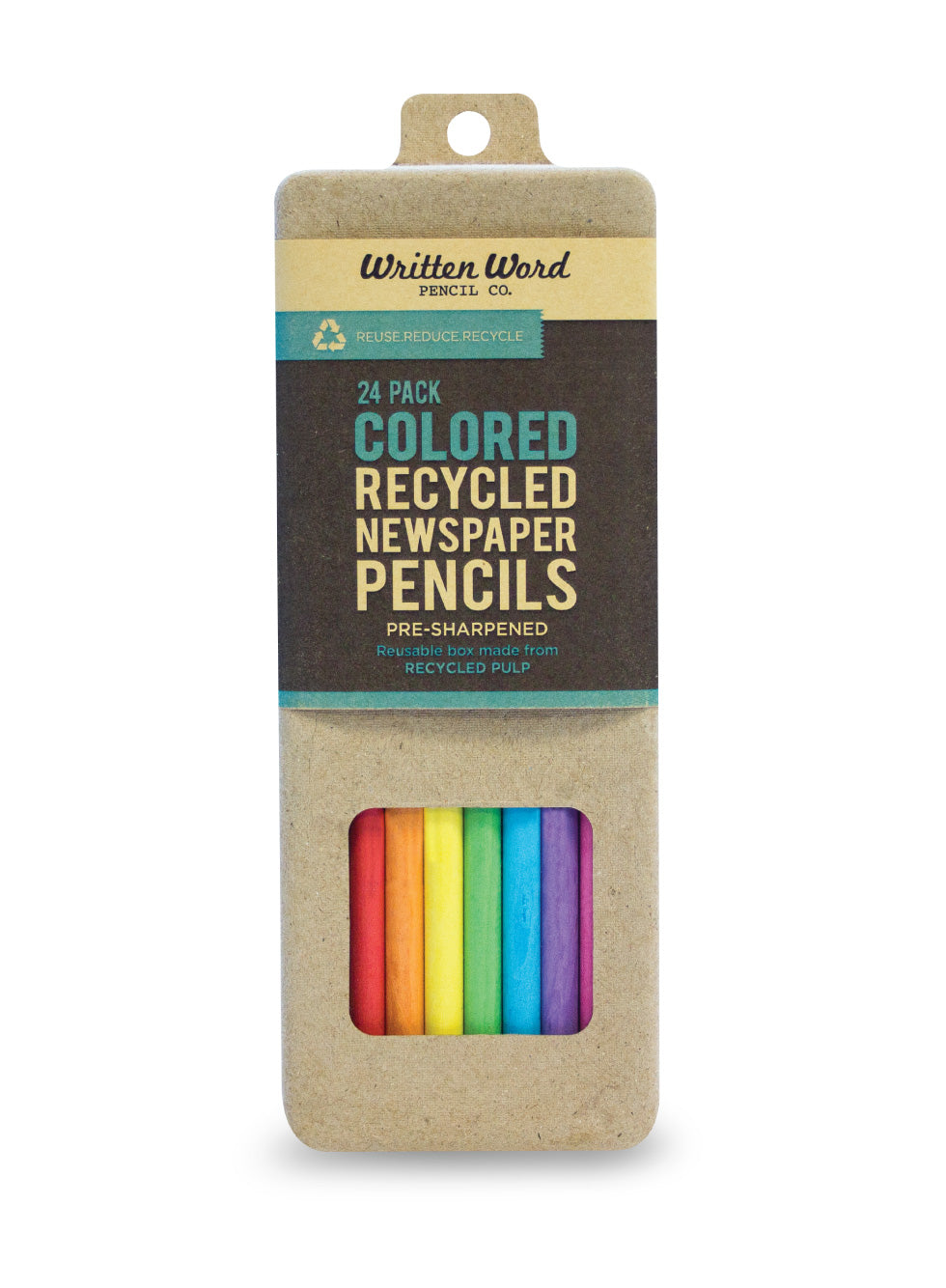 Colored Recycled Newspaper Pencils - 24 Pack